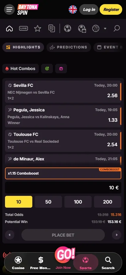 daytonaspin mobile betting